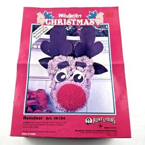 1991 WonderArt Aunt Lydia Christmas Reindeer Art Kit K154 USA New OPEN